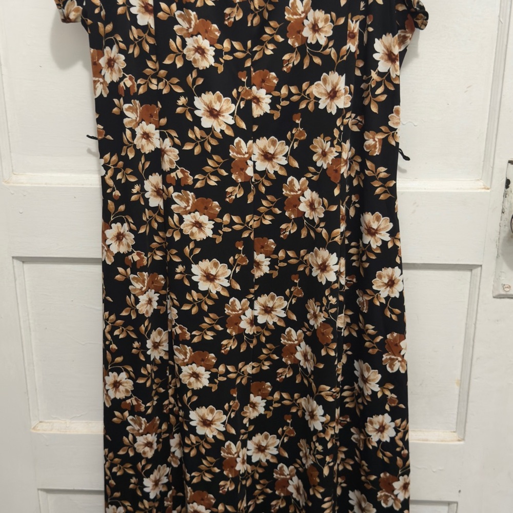 Floral Black and Brown Dress